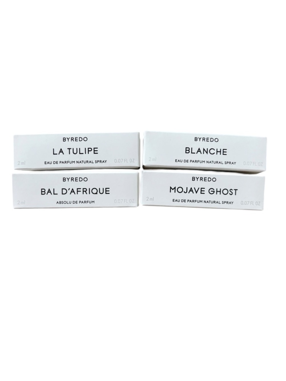 Byredo La Tulipe Blanche Bal D'frique Mojave Ghost Sample 2ML LOT 4 BRAND NEW✅